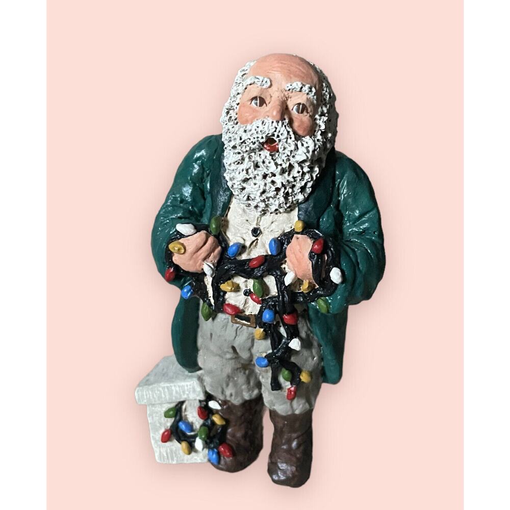 June McKenna 1991 Santa With Christmas Lights